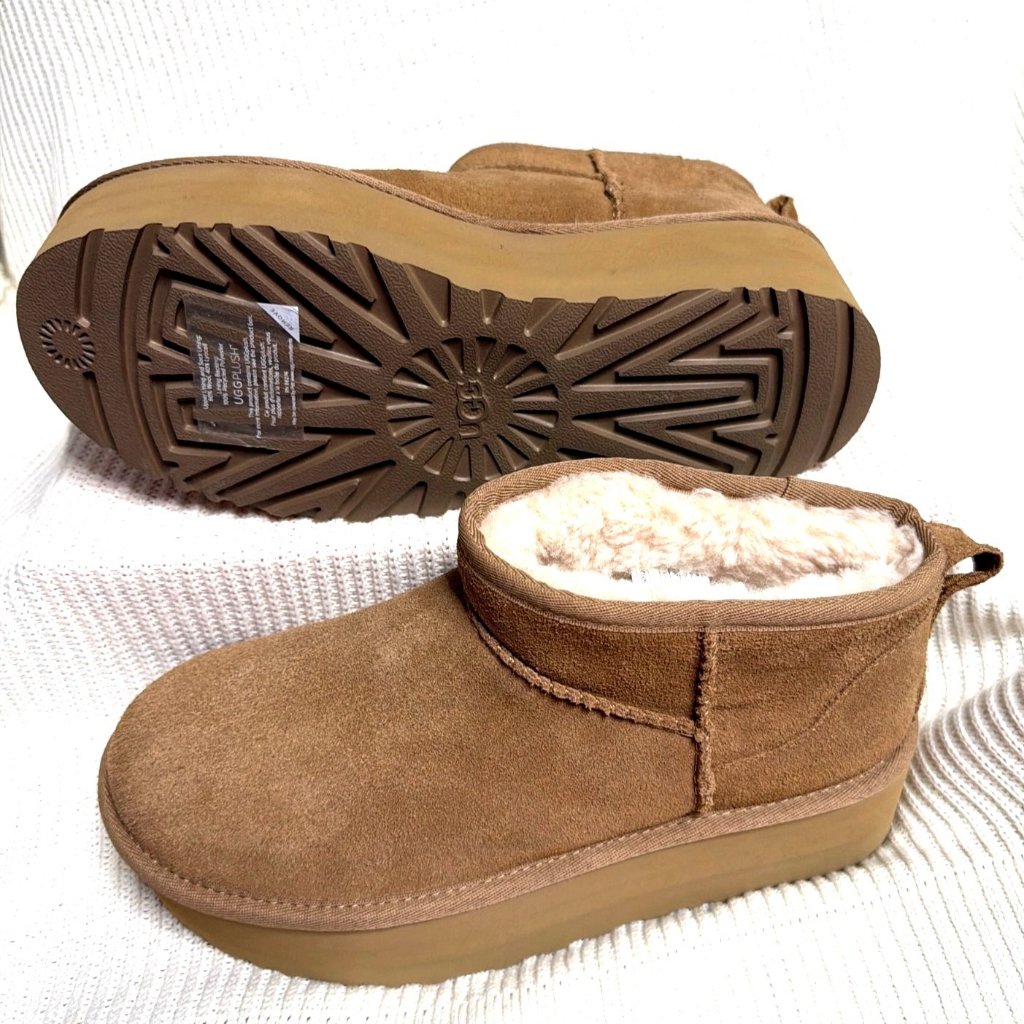 Ugg Classic Ultra Mini Platform Boots Chestnut Winter Booties Women Size 9